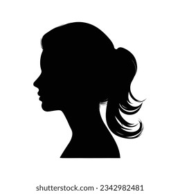 Beautiful Black and White Girl Silhouette