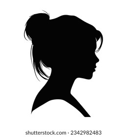Beautiful Black and White Girl Silhouette