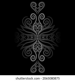 Beautiful black and white gradient batik ethnic colour flower  floral and leaf frame design Vector for wallpaper background ads or presentation template
