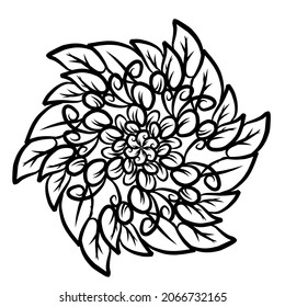 Beautiful black and white gradient batik ethnic colour flower  floral and leaf frame design Vector for wallpaper background ads or presentation template