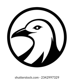 Beautiful Black And White Gull Head Silhouette