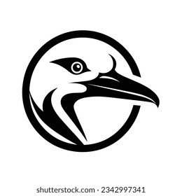 Beautiful Black And White Gull Head Silhouette