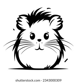 Beautiful Black And White Hamster Silhouette