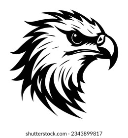 Beautiful Black And White Hawk Head Silhouette