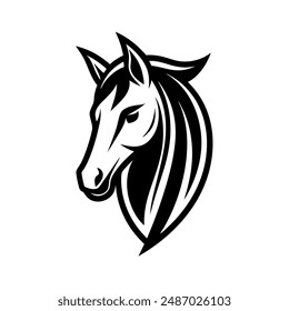 Beautiful Black And White Horse Head Silhouette