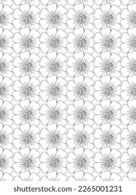 Beautiful black and white illustration for adult coloring book with rectangle abstract linear tribal pattern