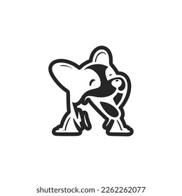 Beautiful black and white logo cute dog. Good for business.