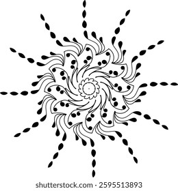 Beautiful black and white mandala. Mandala art for coloring book page. Creative mandala pattern design vector illustration. Simple abstract mandala pattern.