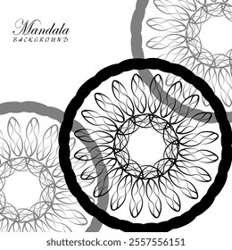 Beautiful black and white mandala background, perfect for art, design, and relaxation themes
