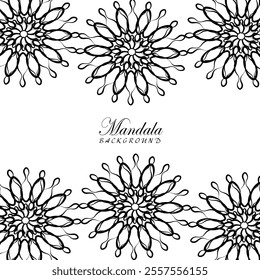 Beautiful black and white mandala background, perfect for art, design, and relaxation themes