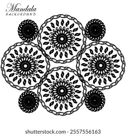 Beautiful black and white mandala background, perfect for art, design, and relaxation themes