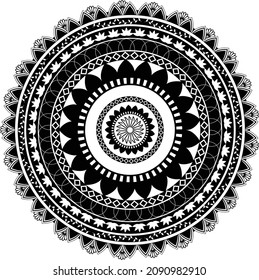 Beautiful Black And White Mandala With Calming Effect