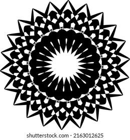 Beautiful black and white mandala pattern