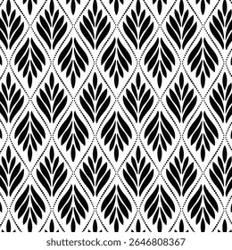 Beautiful black and white pattern.Vector seamless black and white pattern on transparent background.