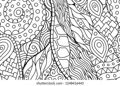 Beautiful black and white rectangle abstract coloring book page