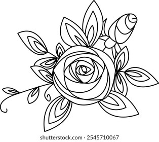 Beautiful black and white rose bouquet. Design greeting cards and invitations for weddings, birthdays, Valentine's Day, Mother's Day, holidays.