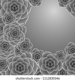 Beautiful black and white rose flower background