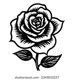 Beautiful Black And White Rose Silhouette