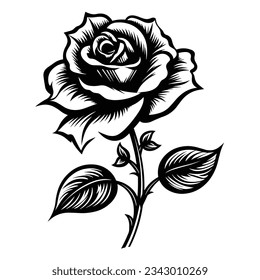 Beautiful Black And White Rose Silhouette