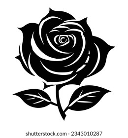 Beautiful Black And White Rose Silhouette