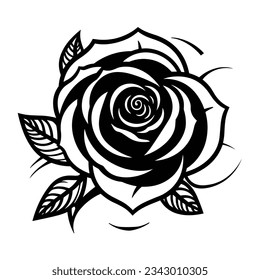 Beautiful Black And White Rose Silhouette