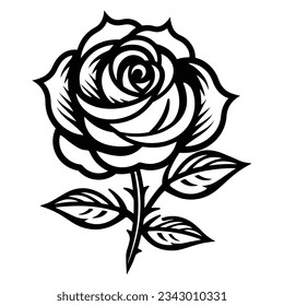 Beautiful Black And White Rose Silhouette