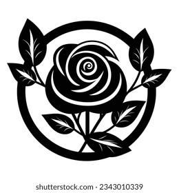 Beautiful Black And White Rose Silhouette