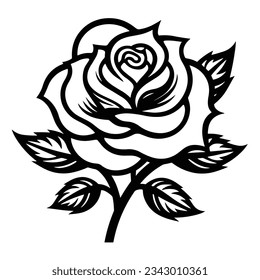 Beautiful Black And White Rose Silhouette