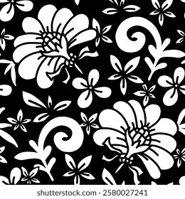 beautiful black and white seamless pattern in chrysanthemums. background for design for greeting card and invitation of the wedding, wallpapers, or fabric designs