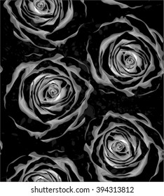 beautiful black and white seamless pattern in roses. background for design for greeting card and invitation of the wedding, birthday, Valentine's Day, mother's day and other seasonal holiday