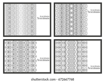 Beautiful black and white seamless pattern background. Ethnic striped pattern. Handmade. Indian, Arabic, Islam motifs of the Ottoman. EPS 10.