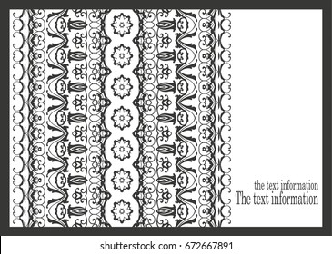 Beautiful black and white seamless pattern background. Ethnic striped pattern. Handmade. Indian, Arabic, Islam motifs of the Ottoman. EPS 10.