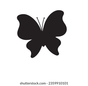 beautiful black and white shadow butterfly vector