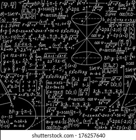 Mathematical Vector Seamless Pattern Figures Calculations Stock Vector ...