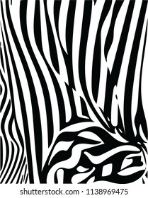 Beautiful black & white wavy pattern vector lines for many creative ideas