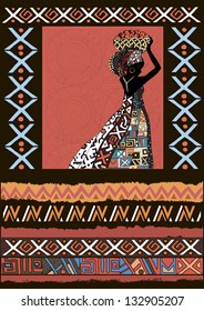  Beautiful black woman. African woman. African Set. African ornaments