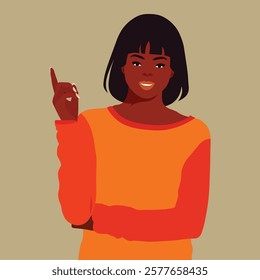 Beautiful black woman in elegant art style vector