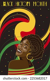 Beautiful black woman. Vector illustration.