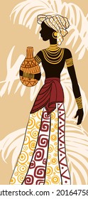 Beautiful black woman.African woman. trendy vector illustration