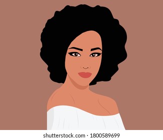 Beautiful black women portrait vector illustration