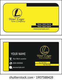 A beautiful black and yellow and yellow and black visiting card