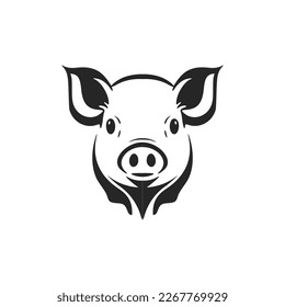 Beautiful blackwhite pig vector logo to give your business a stylish makeover.