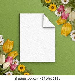 beautiful blank botany water color greeting card template