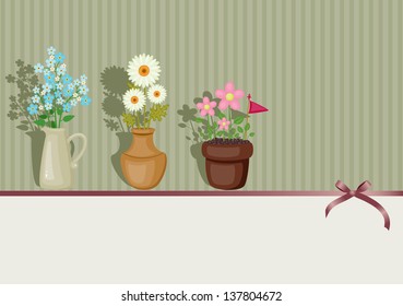 Beautiful blank card with flowers