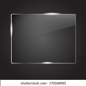 Beautiful blank shining glass banner on a dark background VECTOR