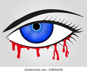 Beautiful bleeding eyes. Vector illustration