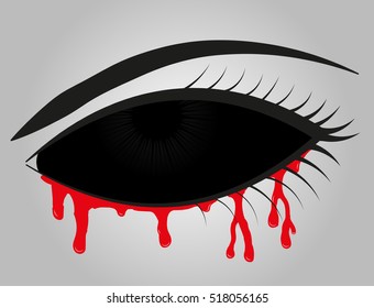 Beautiful bleeding eyes. Vector illustration