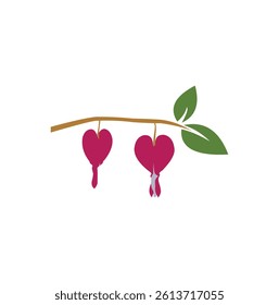 beautiful bleeding heart flower vector logo design