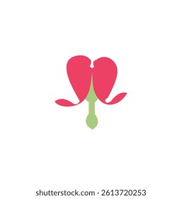 beautiful bleeding heart flower vector logo design