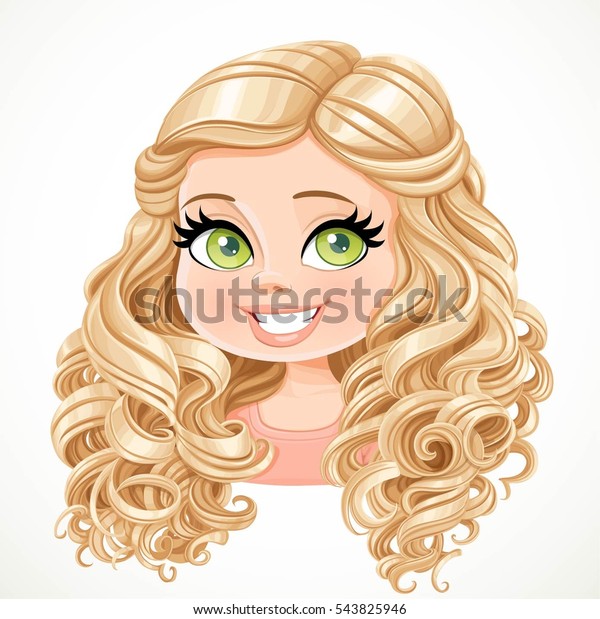 Beautiful Blond Girl Long Curly Hair People Beauty Fashion